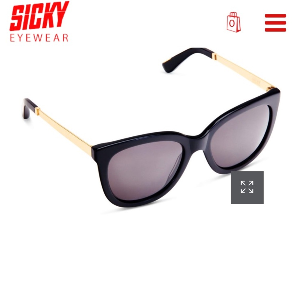 Sicky S6 Black with Gold hardware sunglasses